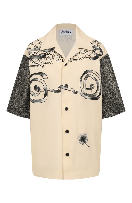 Хлопковая рубашка Jean Paul Gaultier 25/34-U-CH098-D504 Бежевый 25/34-U-CH098-D504
