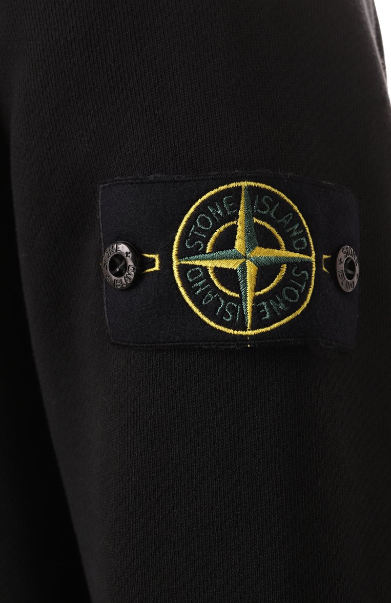 Мужской хлопковый свитшот STONE ISLAND черного цвета, арт. 811561241 | Фото 5 (Длина (для топов): Стандартные; Материал сплава: Проставлено; Рукава: Длинные; Драгоценные камни: Проставлено; Мужское Кросс-КТ: свитшот-одежда; Принт: Без принта; Стили: Спорт-шик; Материал внешний: Хлопок)