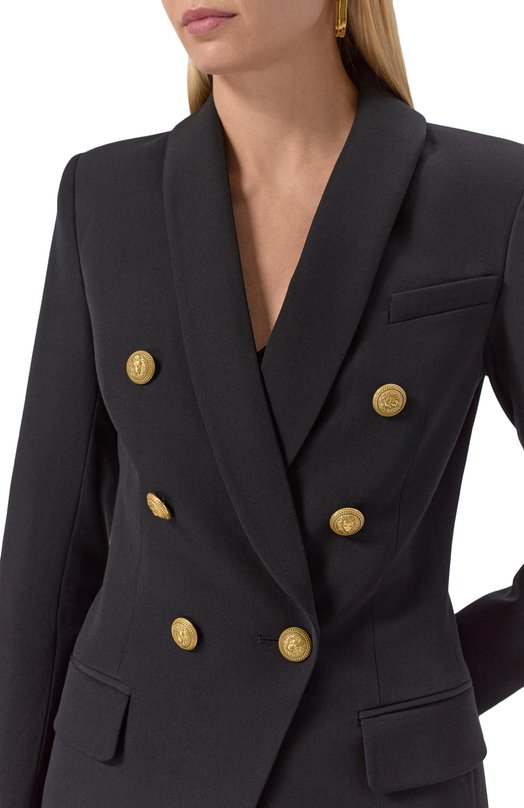 Шерстяной жакет Balmain CF1SH020/WC09 Чёрный  CF1SH020/WC09 Фото 5