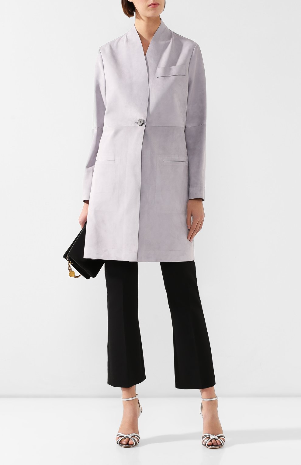Кожаное пальто GIORGIO ARMANI сиреневого цвета по цене 595000 руб., арт. 2AL05P/2AP13, фото 2 Кожаное пальто GIORGIO ARMANI, арт. 2AL05P/2AP13, фото 2