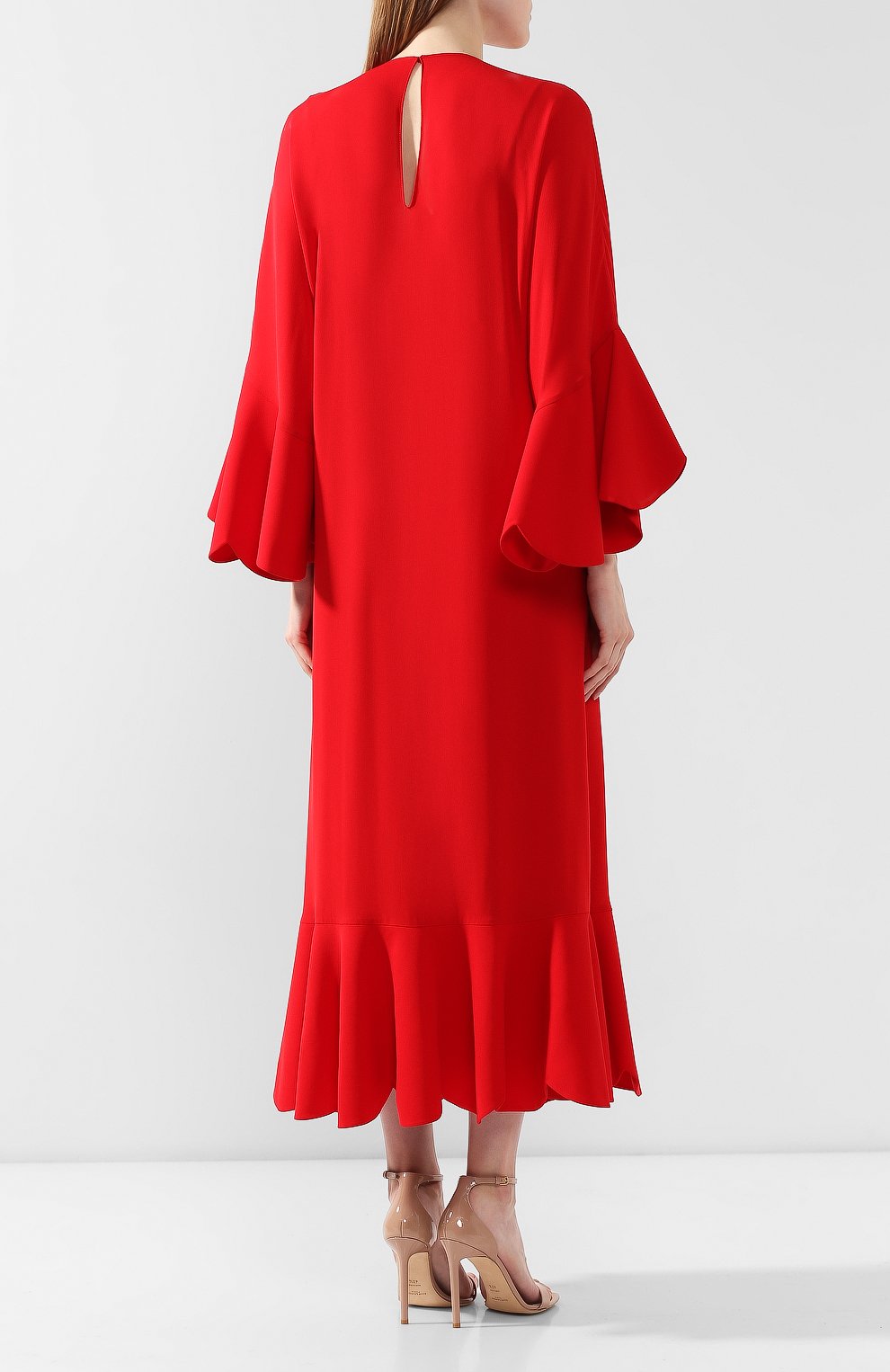 Шелковое платье VALENTINO красного цвета по цене 599500 руб., арт. SB3VANR51MH, фото 4 Шелковое платье VALENTINO, арт. SB3VANR51MH, фото 4