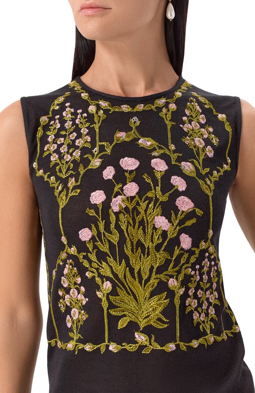 Топ из кашемира и шелка Giambattista Valli 25FWPVCM0M14/02CAS Чёрный  25FWPVCM0M14/02CAS Фото 5