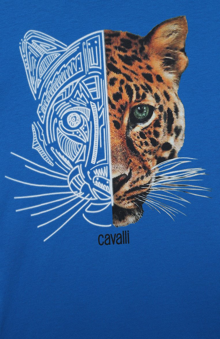 Хлопковая футболка ROBERTO CAVALLI, арт. QJT645/JV025/12A-14A, фото 1