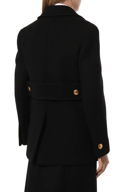 Шерстяное полупальто Prada P693MG-1UNU-F0002-212 Чёрный  P693MG-1UNU-F0002-212 Фото 4