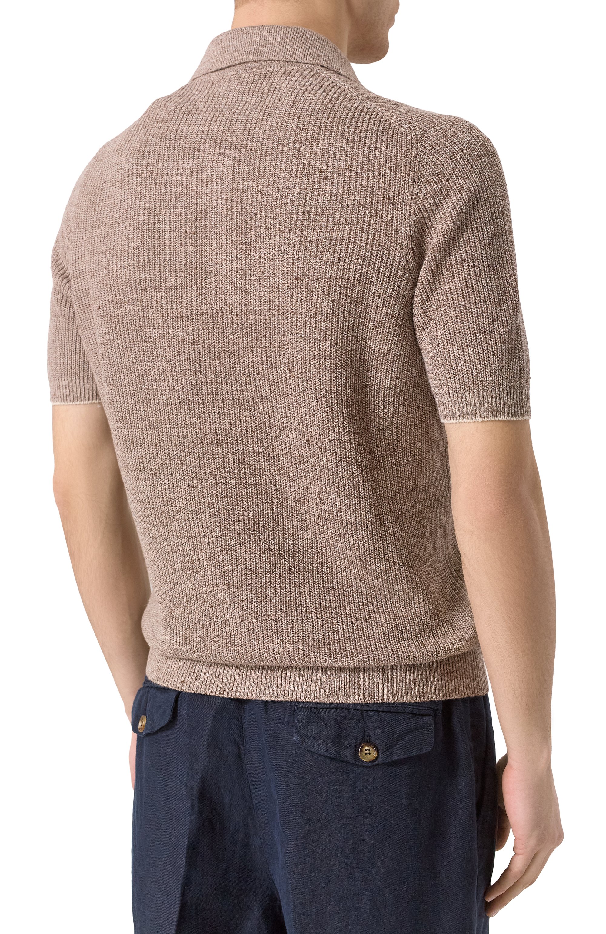 Поло изо льна и хлопка BRUNELLO CUCINELLI, арт. M2L707715, фото 4