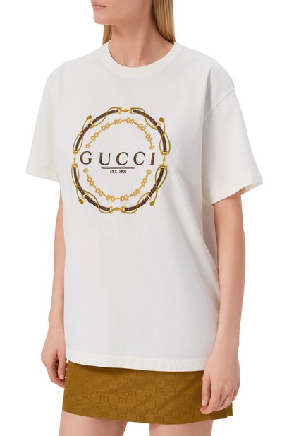 Хлопковая футболка GUCCI, арт. 837959/XJHQY, фото 3