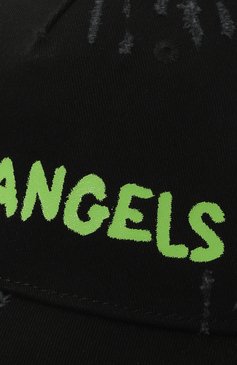 Мужская хлопковая бейсболка PALM ANGELS черного цвета, арт. PMLB094S24FAB001 | Фото 4 (Материал сплава: Проставлено; Материал: Хлопок, Текстиль; Нос: Не проставлено)