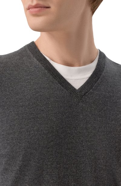 Шерстяной пуловер CORNELIANI темно-серого цвета по цене 47250 руб., арт. 28M501/2A25100, фото 5 Шерстяной пуловер CORNELIANI, арт. 28M501/2A25100, фото 5
