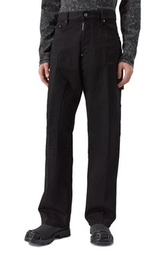 Мужские джинсы DSQUARED2 черного цвета, арт. S74LB1673/S39781 | Фото 3 (Длина (брюки, джинсы): Стандартные; Драгоценные камни: Проставлено; Материал сплава: Проставлено; Детали: Накладные карманы; Кросс-КТ: Деним; Силуэт М (брюки): Прямые; Материал внешний: Деним, Хлопок; Стили: Гранж, Повседневный)