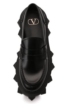 Кожаные лоферы trackstud VALENTINO, арт. XW2S0EB7/NRG, фото 1