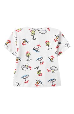 Детский комплект из футболки и шорт MARNI белого цвета, арт. M01442/M00UK | Фото 3 (Нос: Не проставлено; Материал сплава: Проставлено; Кросс-КТ НВ: Костюм; Материал внешний: Хлопок; Ростовка одежда: 3 мес | 62 см, 9 мес | 74 см, 6 мес | 68 см)