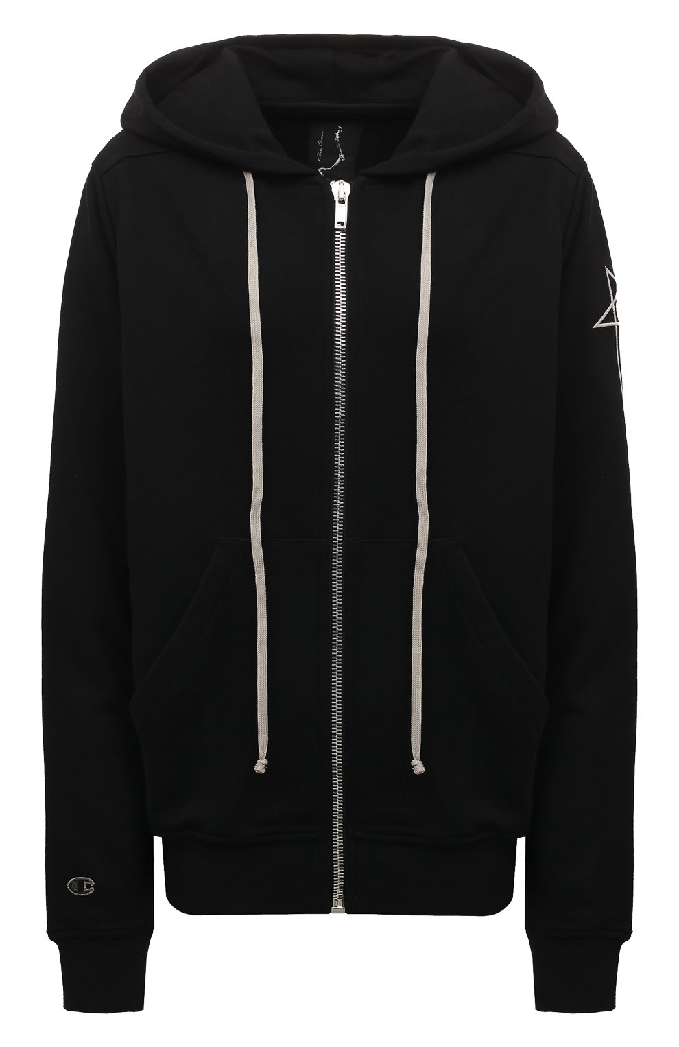 Хлопковый кардиган rick owens x champion RICK OWENS черного цвета по цене 67450 руб., арт. CW02C9221/CHFE, фото 1 Хлопковый кардиган rick owens x champion RICK OWENS, арт. CW02C9221/CHFE, фото 1