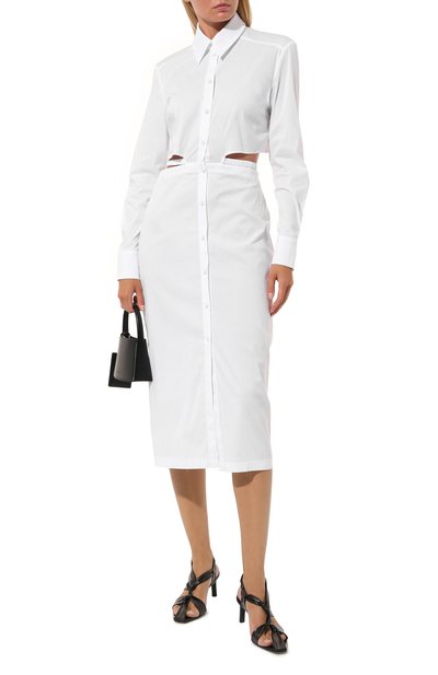 Хлопковое платье PATRIZIA PEPE белого цвета по цене 28800 руб., арт. 2A2532_A23, фото 2 Хлопковое платье PATRIZIA PEPE, арт. 2A2532_A23, фото 2