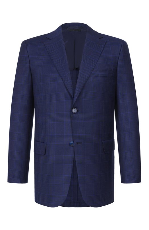 Шерстяной пиджак Brioni RG0D0X/PDA15 Синий RG0D0X/PDA15