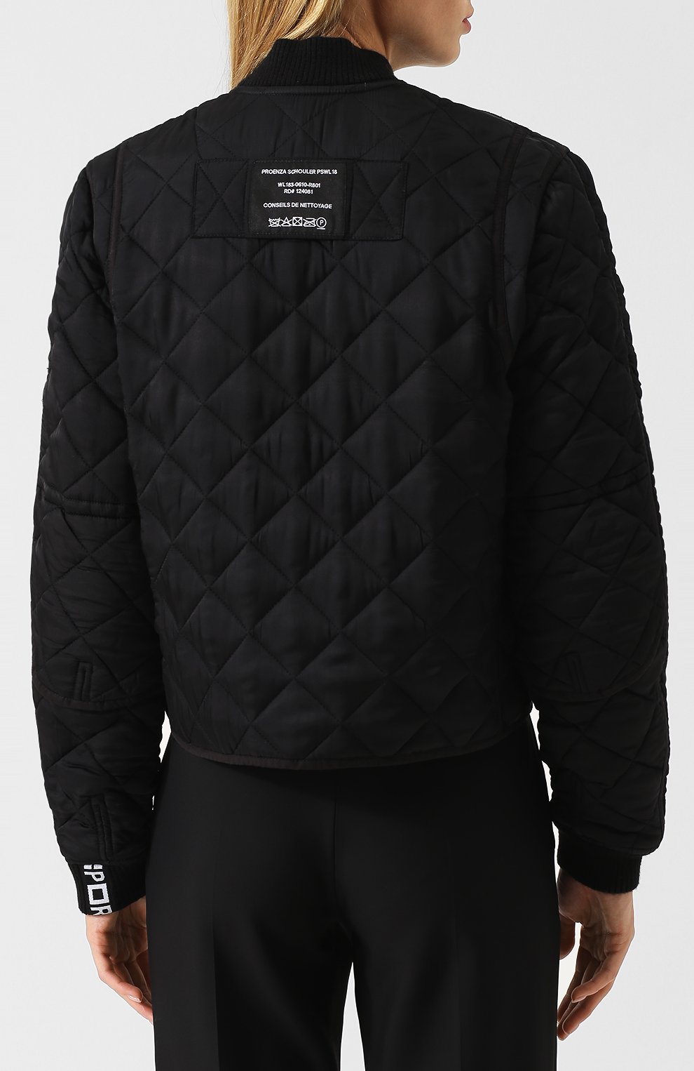 Стеганая куртка из вискозы PROENZA SCHOULER черного цвета по цене 52050 руб., арт. WL1832096-BY104S, фото 4 Стеганая куртка из вискозы PROENZA SCHOULER, арт. WL1832096-BY104S, фото 4