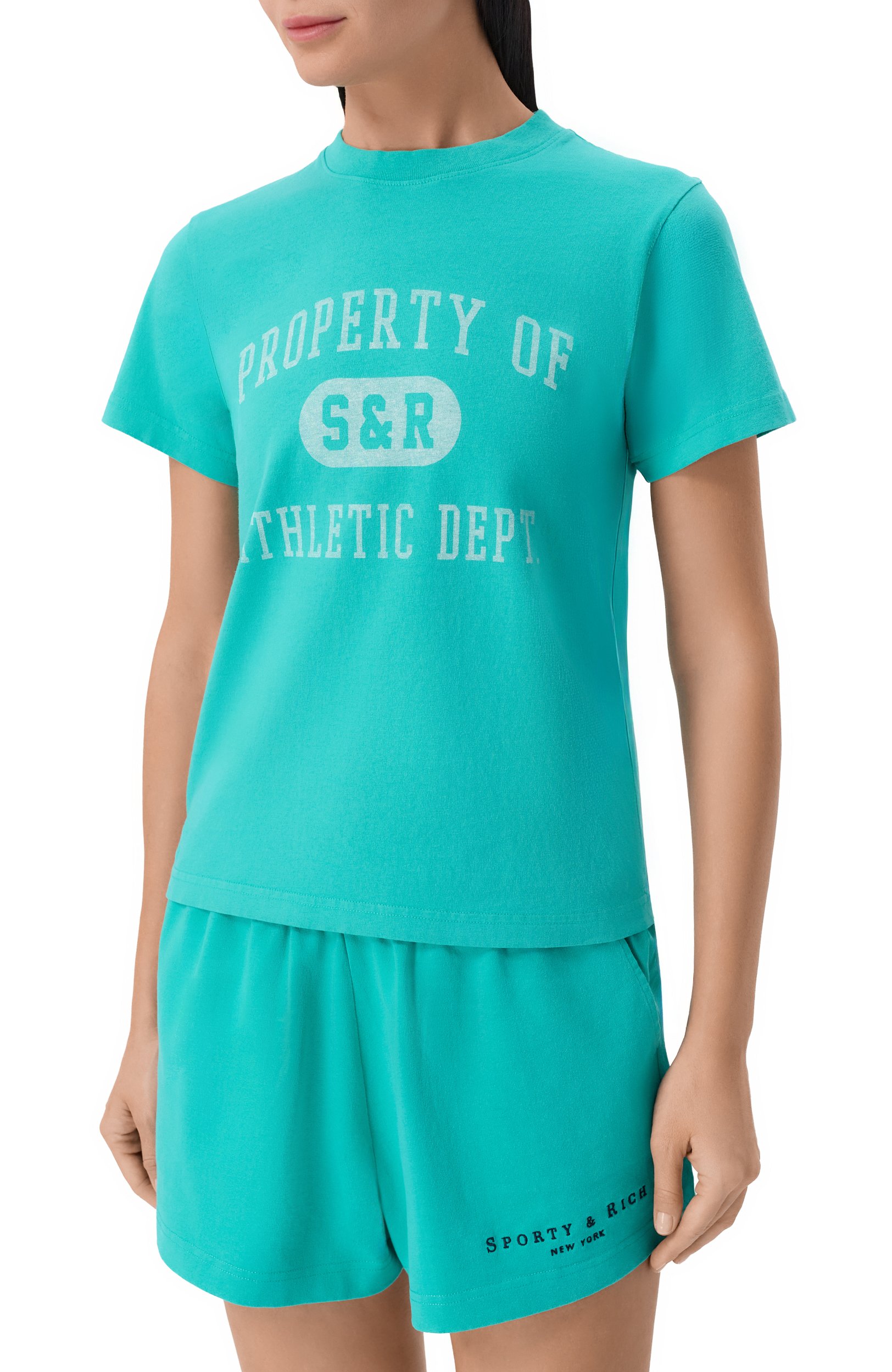 Хлопковая футболка SPORTY AND RICH, арт. T0120712268GR02, фото 3