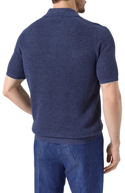 Поло изо льна и хлопка BRUNELLO CUCINELLI, арт. M2L707715, фото 4