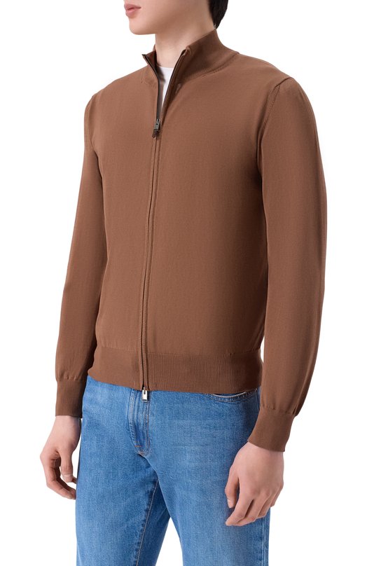 Хлопковый кардиган Canali C0022/MK02459 Бронзовый  C0022/MK02459 Фото 3