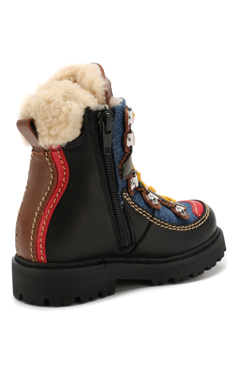 Кожаные бо тинки с меховой отделкой DSQUARED2, арт. 62452/18-27, фото 3