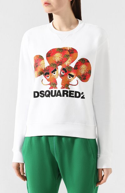 Хлопковый свитшот DSQUARED2 белого цвета по цене 34550 руб., арт. S75GU0281/S25042, фото 3 Хлопковый свитшот DSQUARED2, арт. S75GU0281/S25042, фото 3