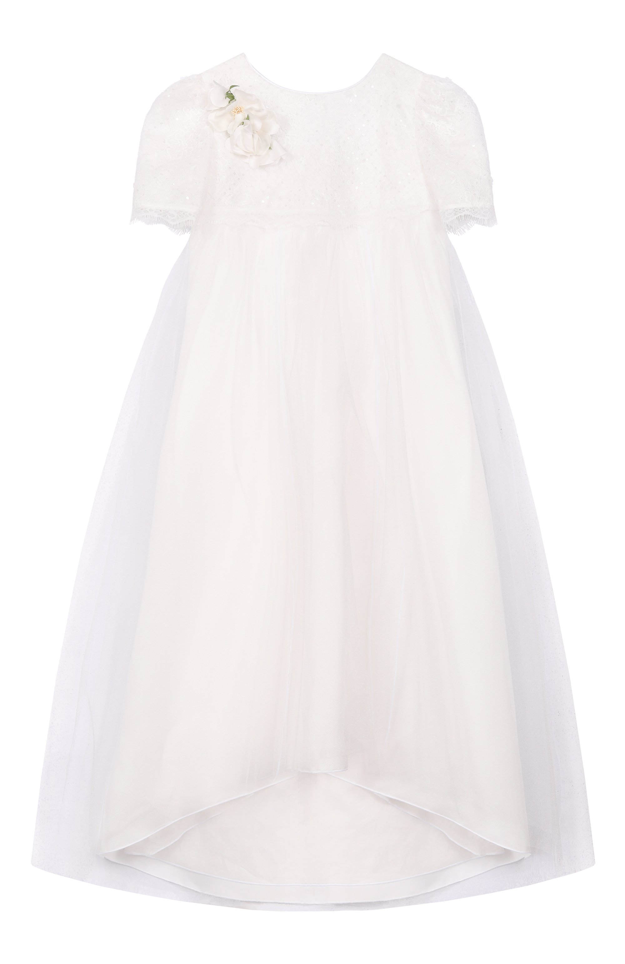 Платье MONNALISA белого цвета по цене 49700 руб., арт. 71G906, фото 1 Платье MONNALISA, арт. 71G906, фото 1