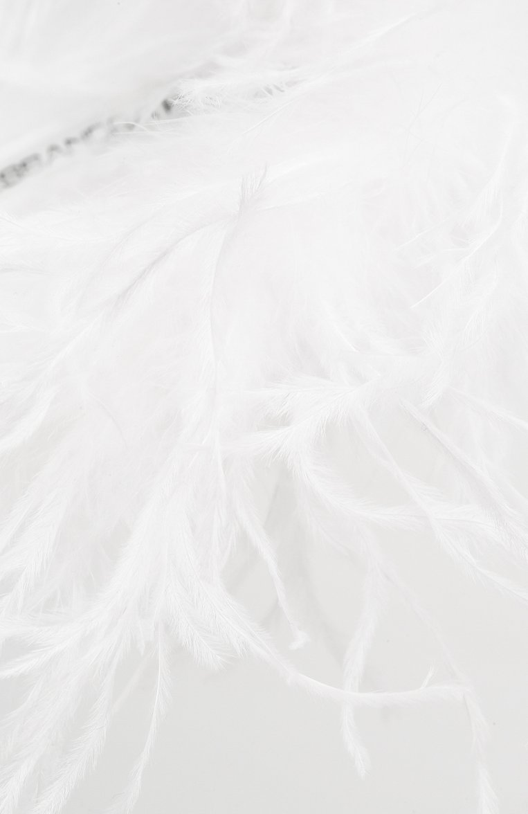 Женский ободок для волос ALESSANDRA RICH белого цвета, арт. FABA1831-J005 | Фото 2 (Материал: Текстиль, Пух и перо; Материал сплава: Проставлено; Нос: Не проставлено)