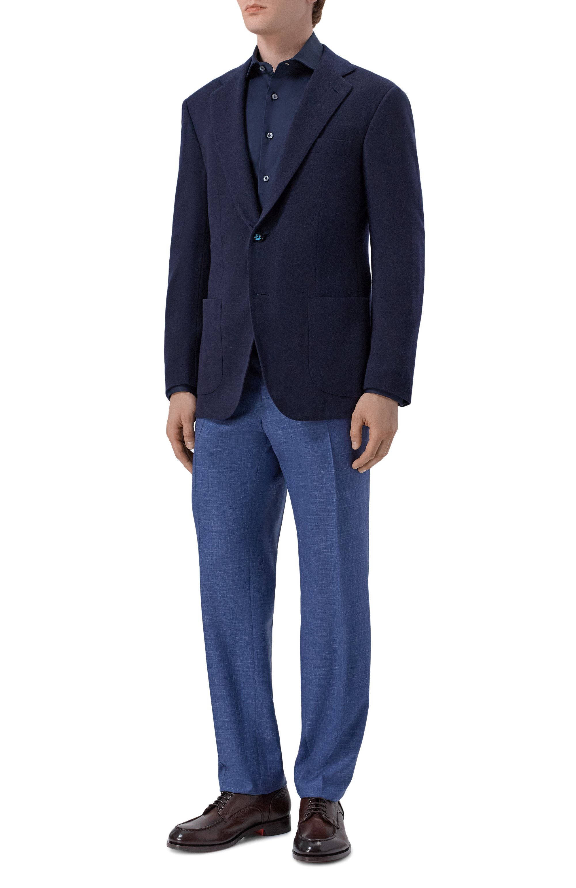 Хлопковая сорочка ALESSANDRO GHERARDI темно-синего цвета по цене 41050 руб., арт. BP1-3G-7T/M009, фото 2 Хлопковая сорочка ALESSANDRO GHERARDI, арт. BP1-3G-7T/M009, фото 2