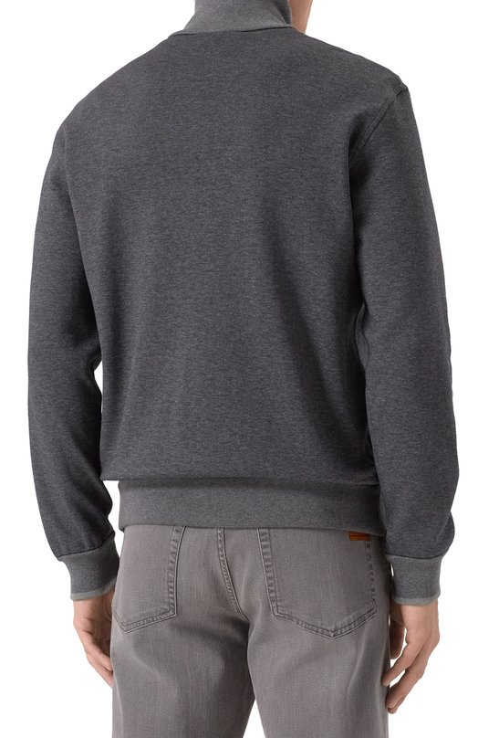 Хлопковая толстовка Brioni UJNU0L/PA611 Серый  UJNU0L/PA611 Фото 4