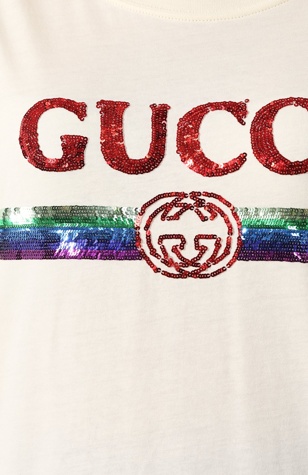 Хлопковая футболка GUCCI кремового цвета по цене 57300 руб., арт. 492347/XJARM, фото 5 Хлопковая футболка GUCCI, арт. 492347/XJARM, фото 5