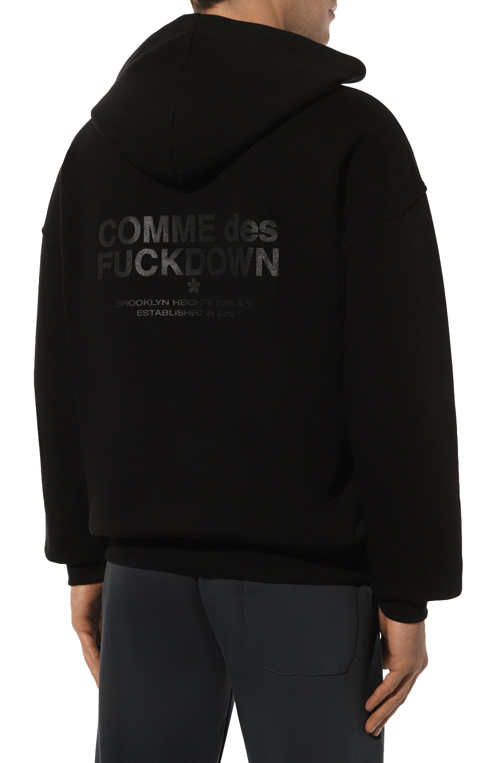 Хлопковое худи COMME DES FUCKDOWN черного цвета по цене 13250 руб., арт. CFABM01325, фото 4 Хлопковое худи COMME DES FUCKDOWN, арт. CFABM01325, фото 4