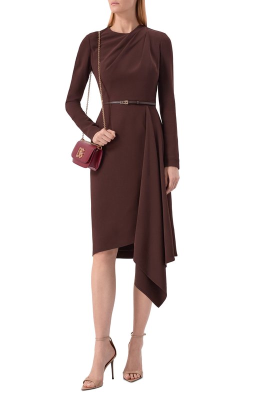 Платье из вискозы и шелка Elie Saab D0960NF25/CD023 Коричневый  D0960NF25/CD023 Фото 2