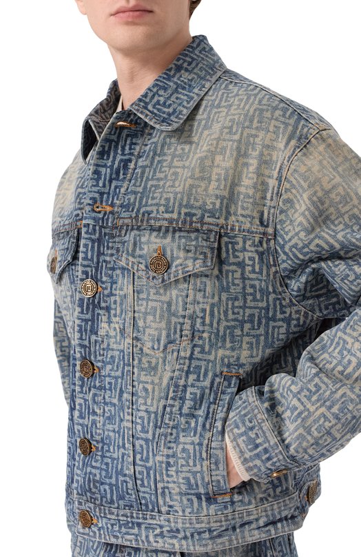 Джинсовая куртка Balmain GH1TC330/DG12 Синий  GH1TC330/DG12 Фото 5