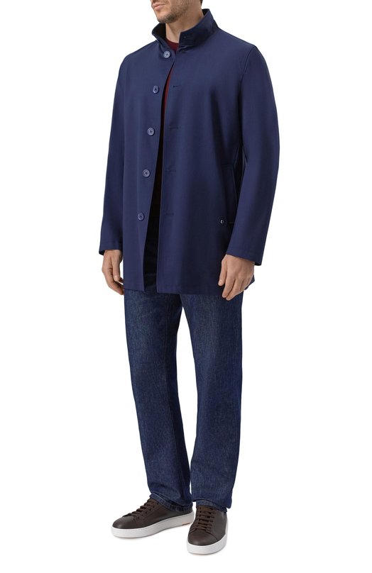 Шерстяной плащ Stefano Ricci MDJ6100280/5612_001 Синий  MDJ6100280/5612_001 Фото 2