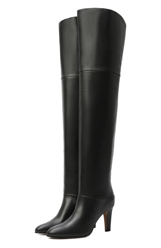 Кожаные ботфорты Eve 85 Chloé CHC24A03PMF Чёрный CHC24A03PMF