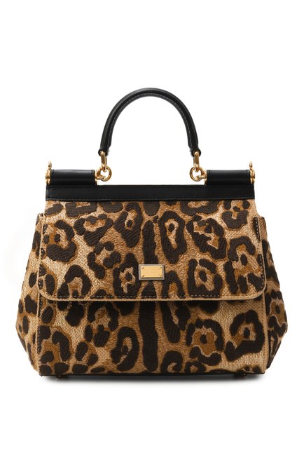 Женская сумка sicily medium DOLCE & GABBANA леопардового цвета, арт. BB6003/B6I37 | Фото 1 (Материал сплава: Проставлено; Размер: medium; Материал: Текстиль; Ремень/цепочка: На ремешке; Драгоценные камни: Проставлено)
