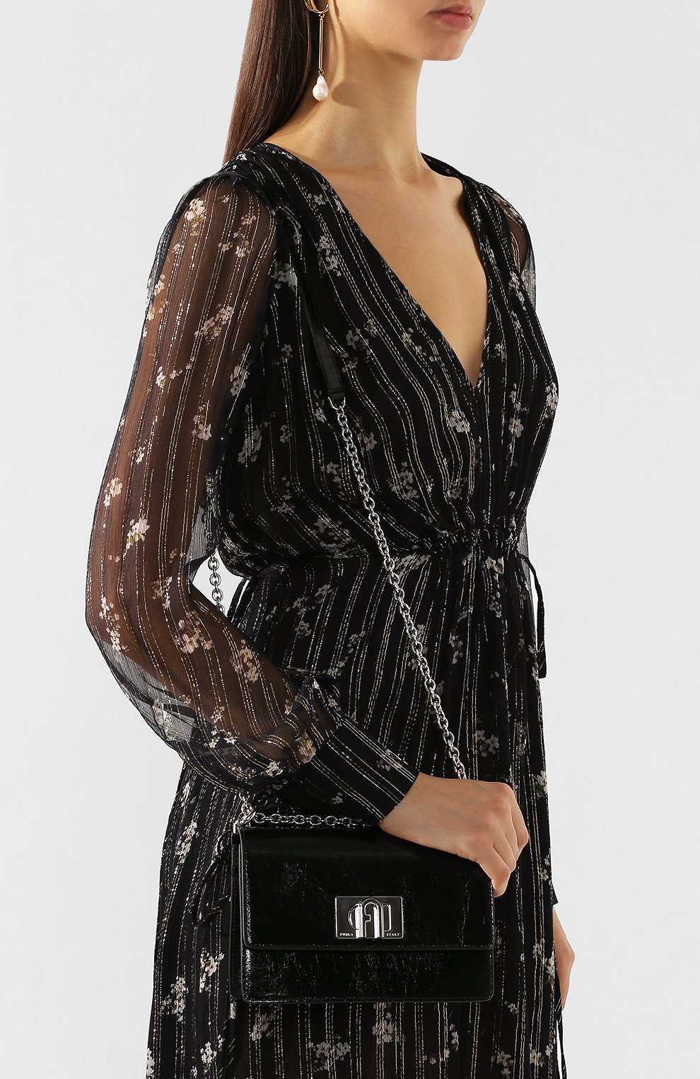 Сумка 1927 mini FURLA черного цвета по цене 37400 руб., арт. BAFK/NPK, фото 6 Сумка 1927 mini FURLA, арт. BAFK/NPK, фото 6