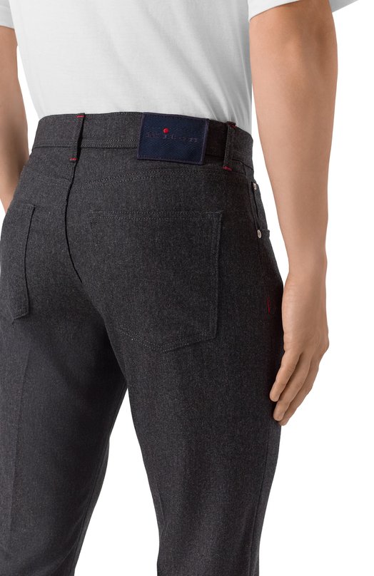 Шерстяные брюки Kiton UPNJSK0124G03 Серый  UPNJSK0124G03 Фото 5