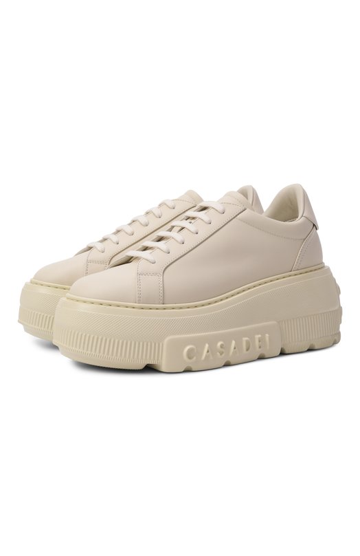 Кожаные кеды Nexus Casadei 2X894U0701/SALEN Кремовый 2X894U0701/SALEN
