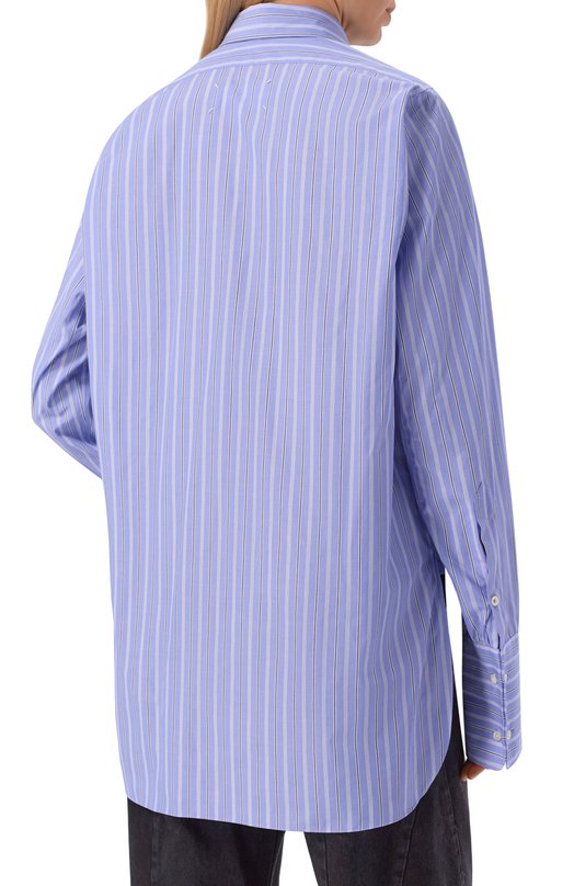 Хлопковая рубашка Maison Margiela S29DT0006/M35625 Голубой  S29DT0006/M35625 Фото 4