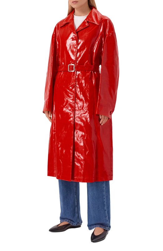 Льняной плащ Jil Sander J03SW0009/J60087 Красный  J03SW0009/J60087 Фото 3
