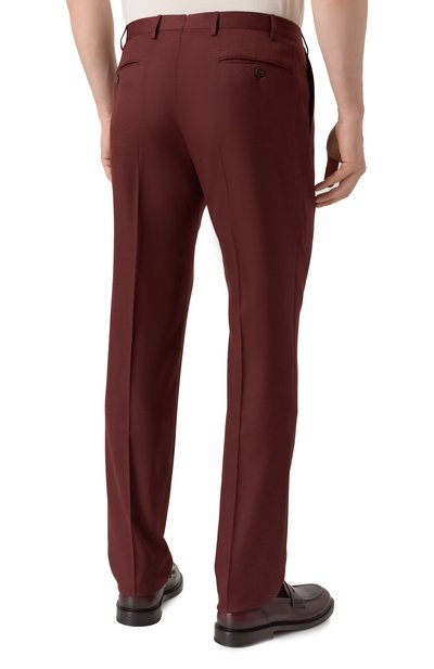 Шерстяные брюки CORNELIANI бордового цвета по цене 52050 руб., арт. 265B03-2618111, фото 4 Шерстяные брюки CORNELIANI, арт. 265B03-2618111, фото 4