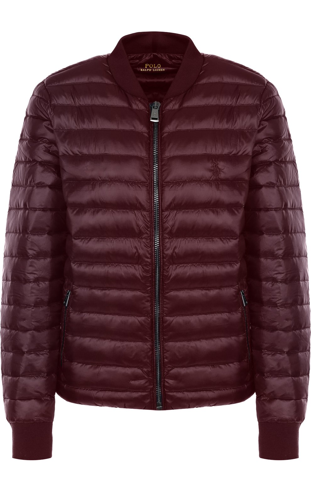 Однотонная стеганая куртка на молнии POLO RALPH LAUREN бордового цвета по цене 34600 руб., арт. 211705953, фото 1 Однотонная стеганая куртка на молнии POLO RALPH LAUREN, арт. 211705953, фото 1