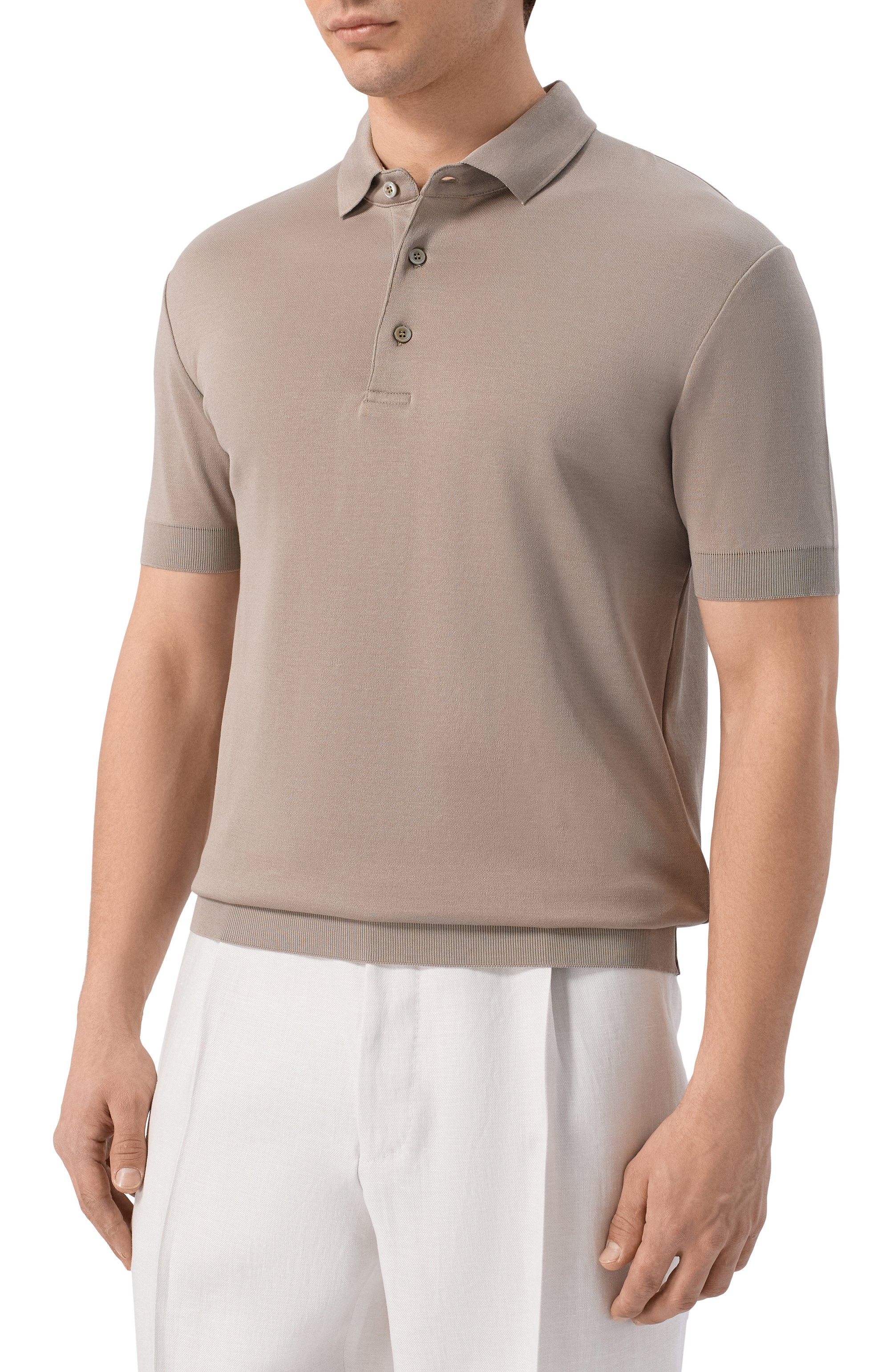 Хлопковое поло DUNO бежевого цвета по цене 19950 руб., арт. N0VUS/BARZI, фото 3 Хлопковое поло DUNO, арт. N0VUS/BARZI, фото 3