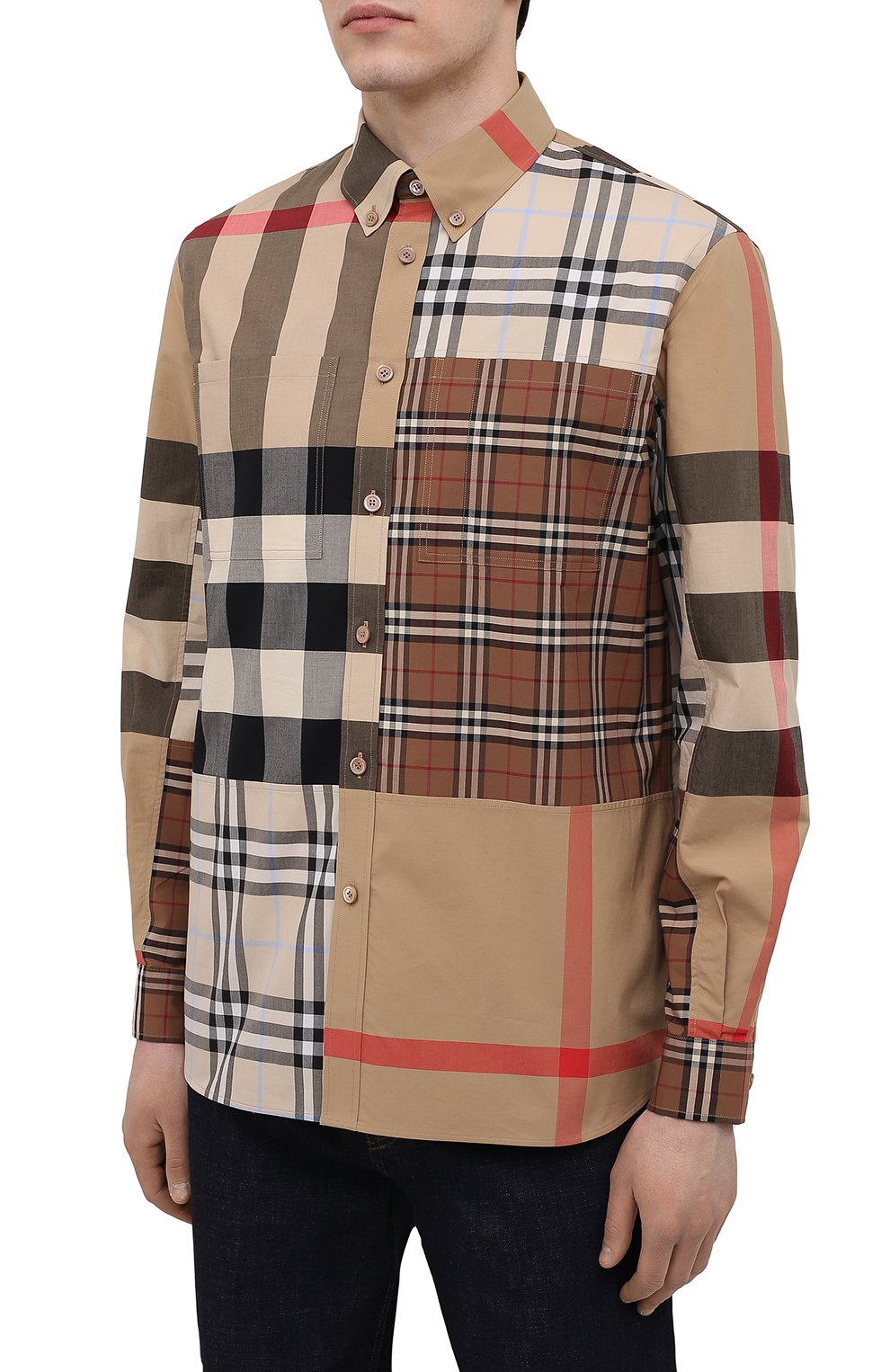 Хлопковая рубашка BURBERRY, арт. 8038638, фото 3