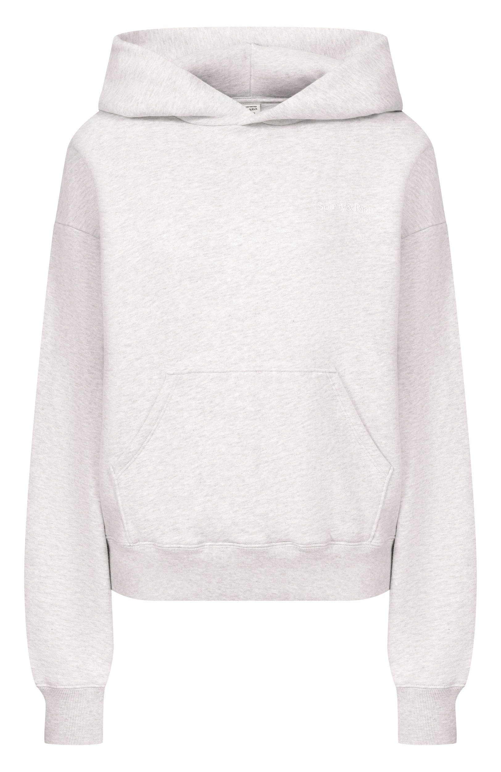 Хлопковое худи SPORTY AND RICH светло-серого цвета по цене 30750 руб., арт. ST11084300GY03, фото 1 Хлопковое худи SPORTY AND RICH, арт. ST11084300GY03, фото 1