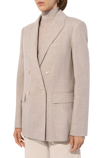 Жакет из шерсти и кашемира AGNONA светло-бежевого цвета по цене 294500 руб., арт. TX0803E/UW035E, фото 3 Жакет из шерсти и кашемира AGNONA, арт. TX0803E/UW035E, фото 3