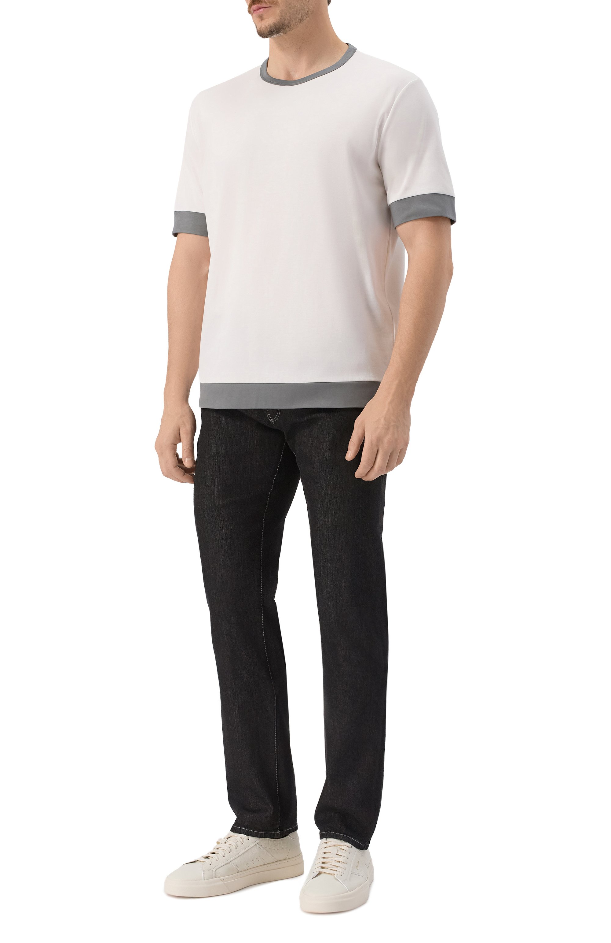 Хлопковая футболка GIORGIO ARMANI белого цвета по цене 55850 руб., арт. GM001948/TE10333, фото 2 Хлопковая футболка GIORGIO ARMANI, арт. GM001948/TE10333, фото 2