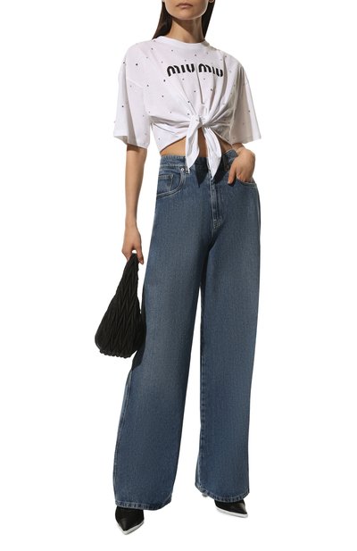 Хлопковая футболка MIU MIU, арт. MJN304-1ZFS-F0009, фото 2