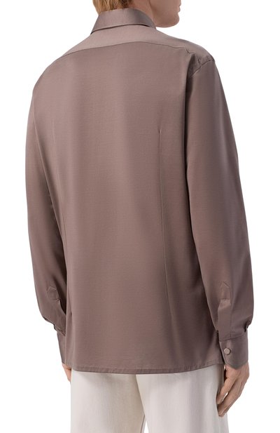Хлопковая рубашка KITON коричневого цвета по цене 79950 руб., арт. UMCNERHH09665_001, фото 4 Хлопковая рубашка KITON, арт. UMCNERHH09665_001, фото 4