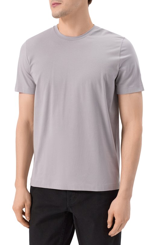 Хлопковая футболка Corneliani 25G586-2525028 Серый  25G586-2525028 Фото 3